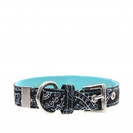 Urban Pup Halsband - Black & Blue Paisley