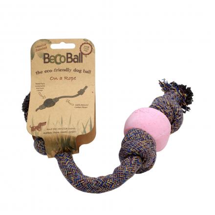 Beco Ball On A Rope Hundleksak - Rosa