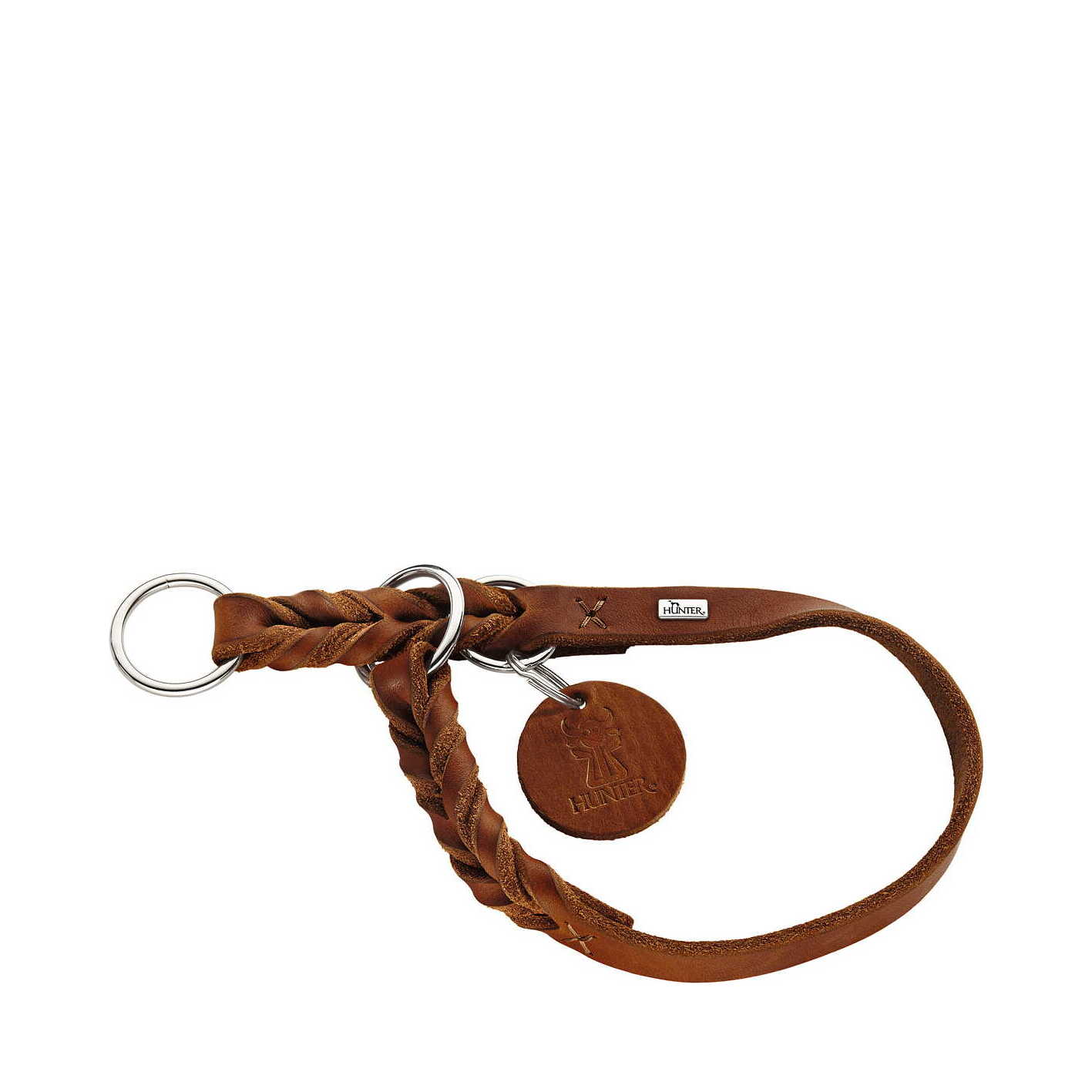 Hunter dressuursliphalsband Solid Education cognac