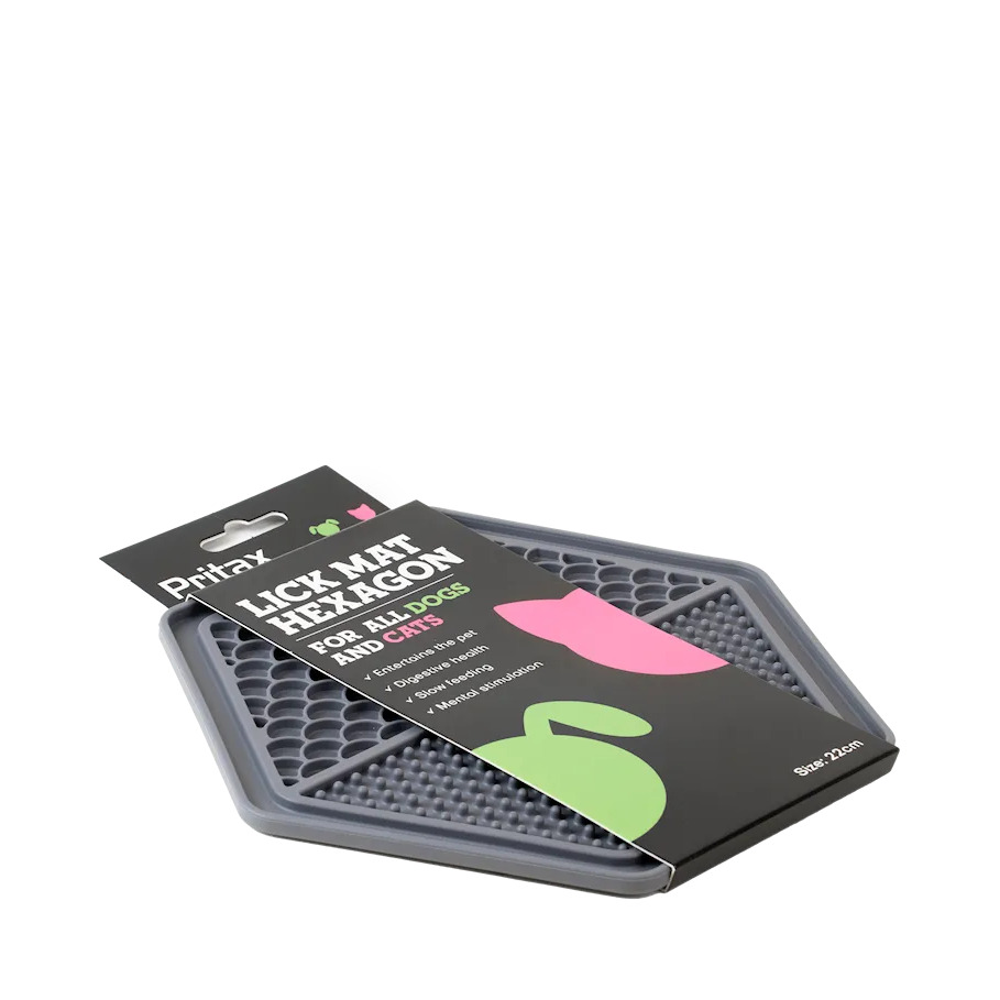 Lick mat Hexagon, 22cm, Grå - Pritax - Bild 2