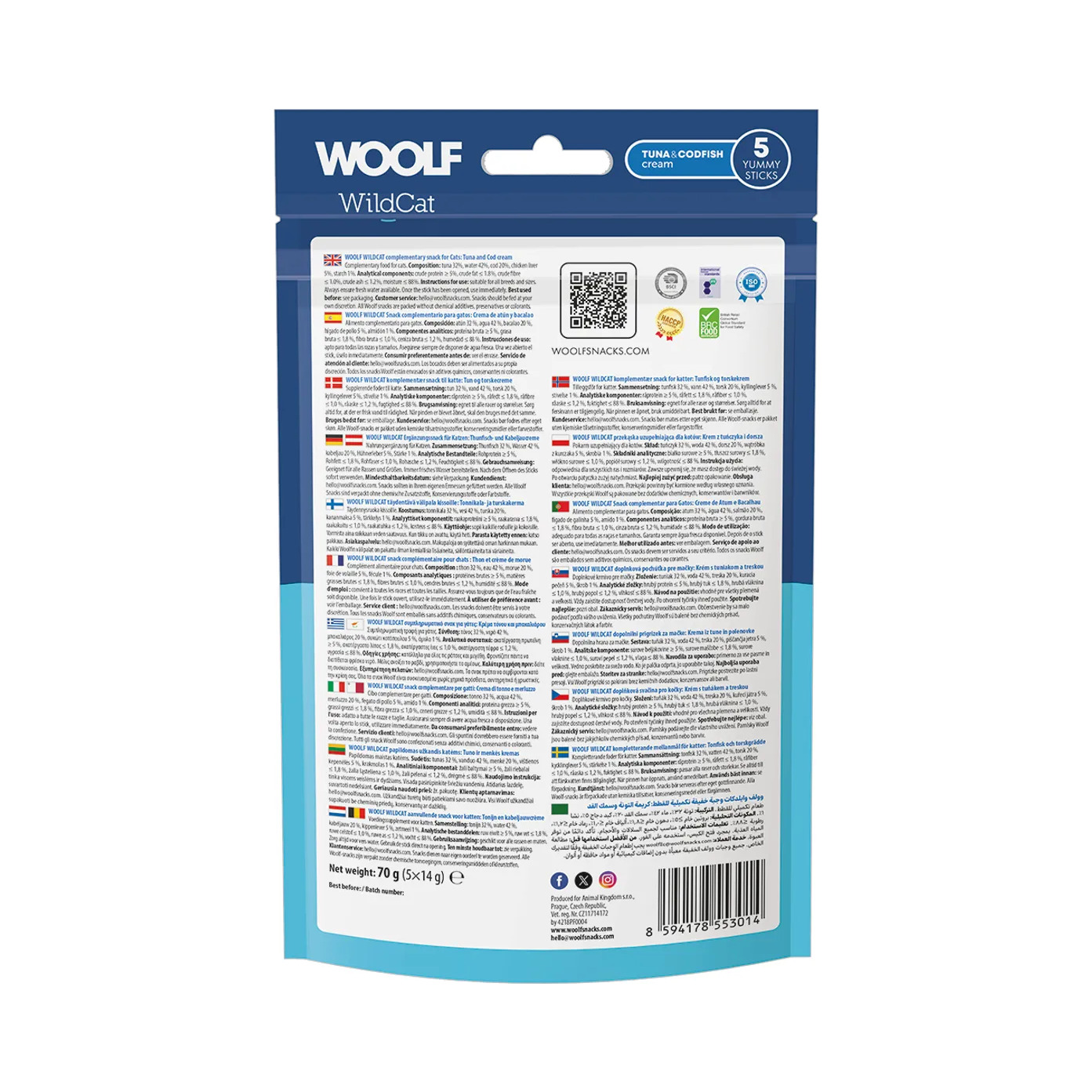 WOOLF Wildcat Cream Tuna & Codfish - 5x14 g - Bild 2